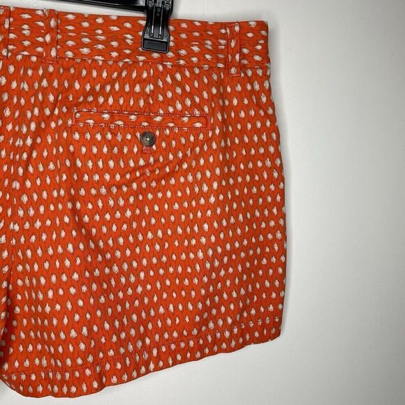 Ann Taylor LOFT Shorts Women 16 Orange Dot Flat Front Chino 100% Cotton - Picture 5 of 9